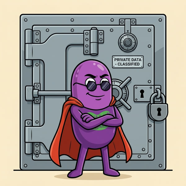 Bernie guarding a private-data vault
