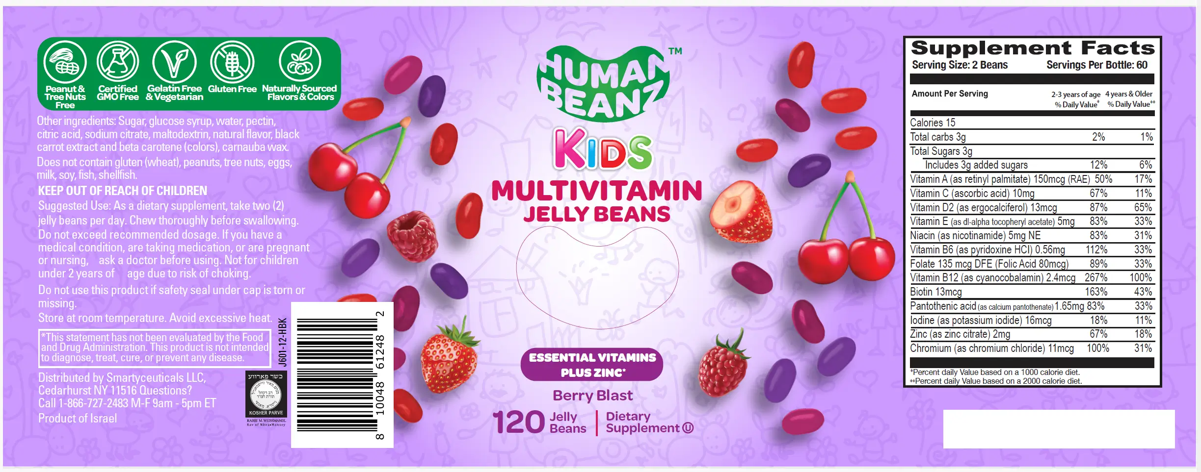 Human Beanz Kids Multivitamin jelly beans