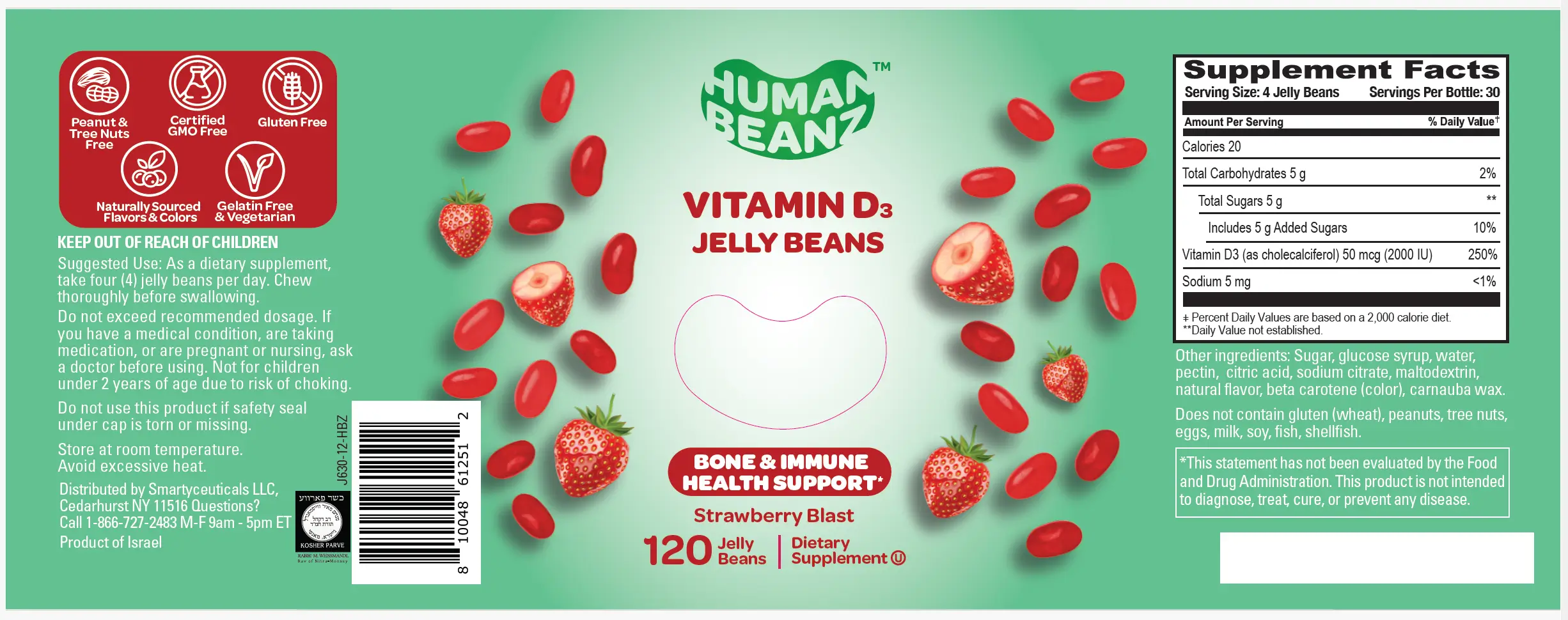 Human Beanz Vitamin D3 jelly bean supplements
